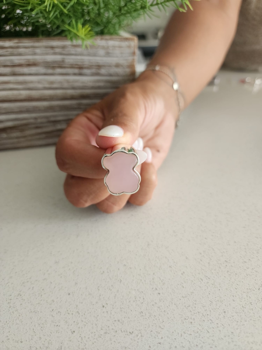 Tous Pink Bear with Silver Trim
